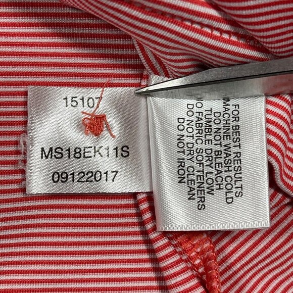 Peter Millar Summer Comfort Mens XL Red & White Striped Golf Polo Shirt - Picture 6 of 8